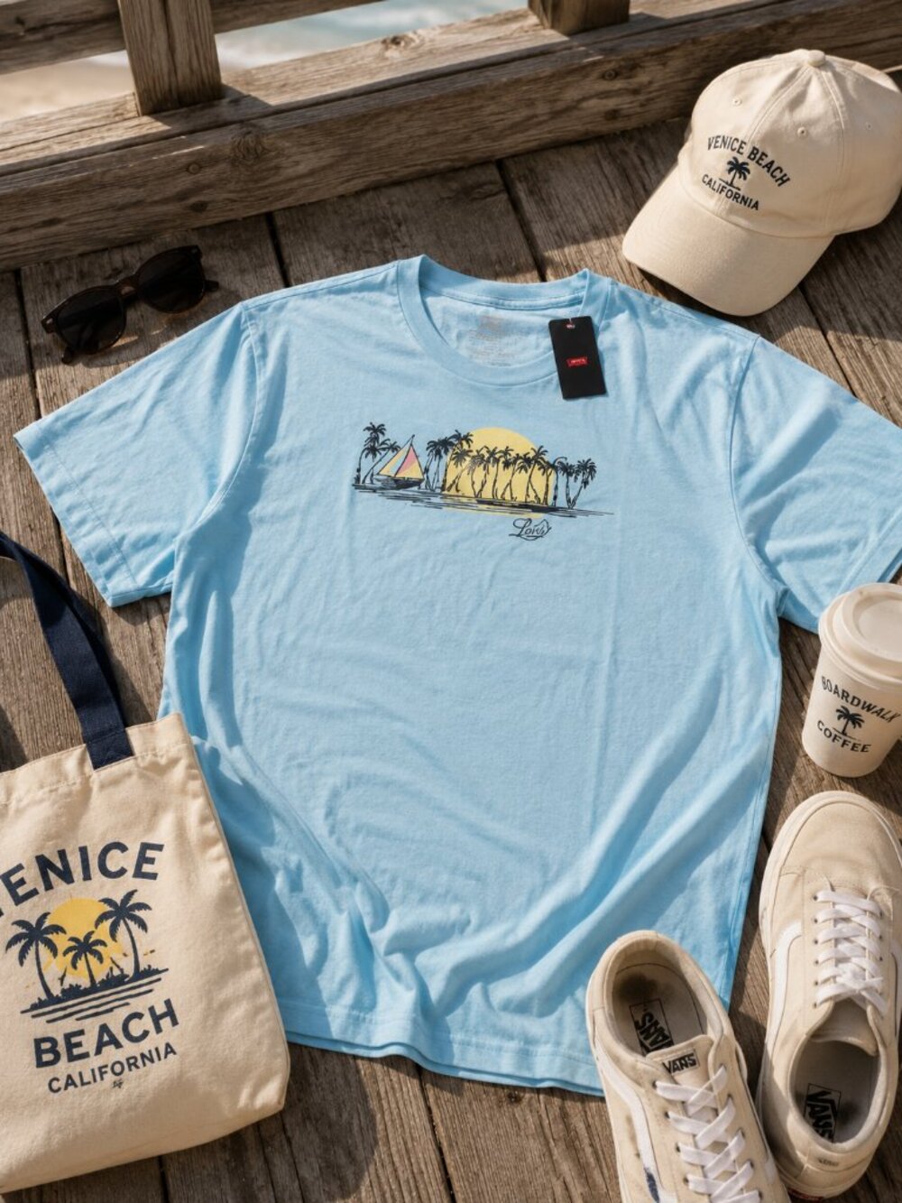 Levis Men's Sun Graphic Tee Coastal Casual Oversized XXL NWT
